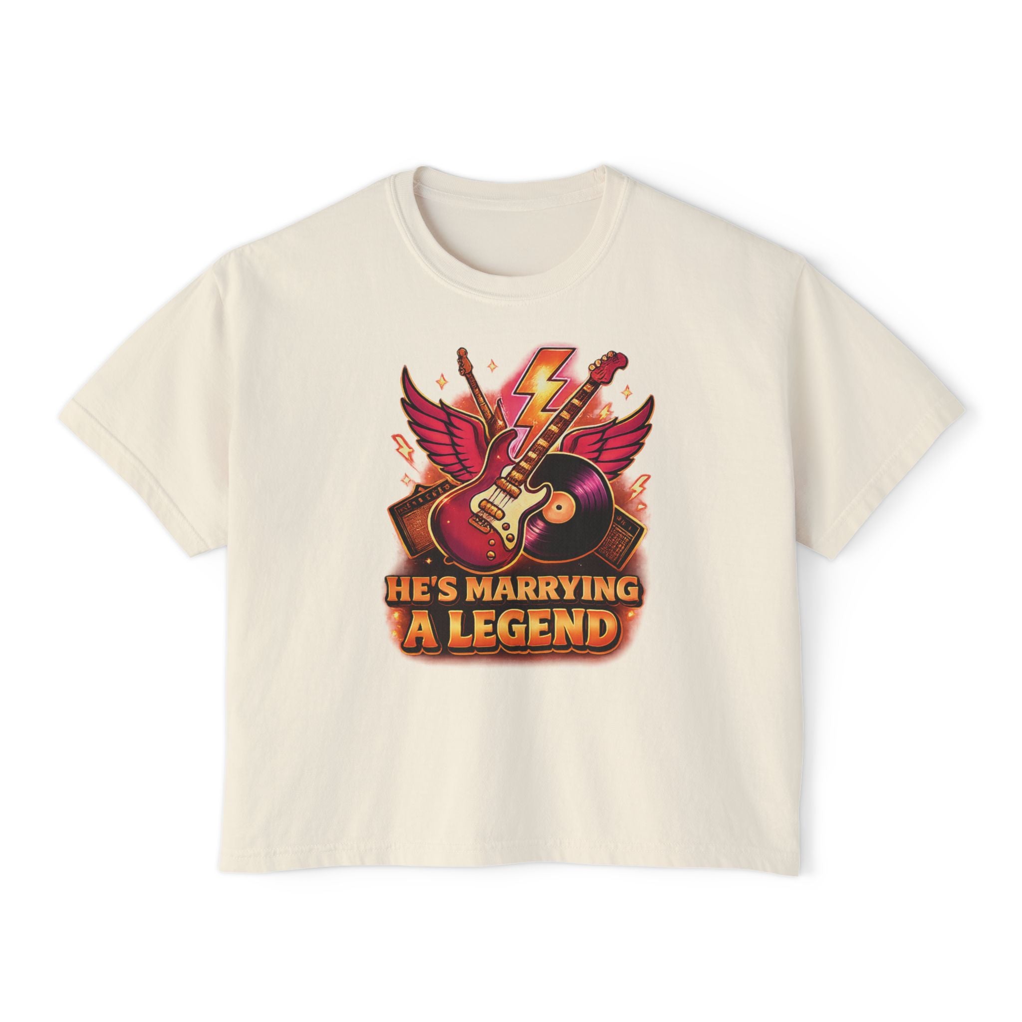 "He's Marrying a Legend" Rock Boxy Tee - by Suck it Sandwich -