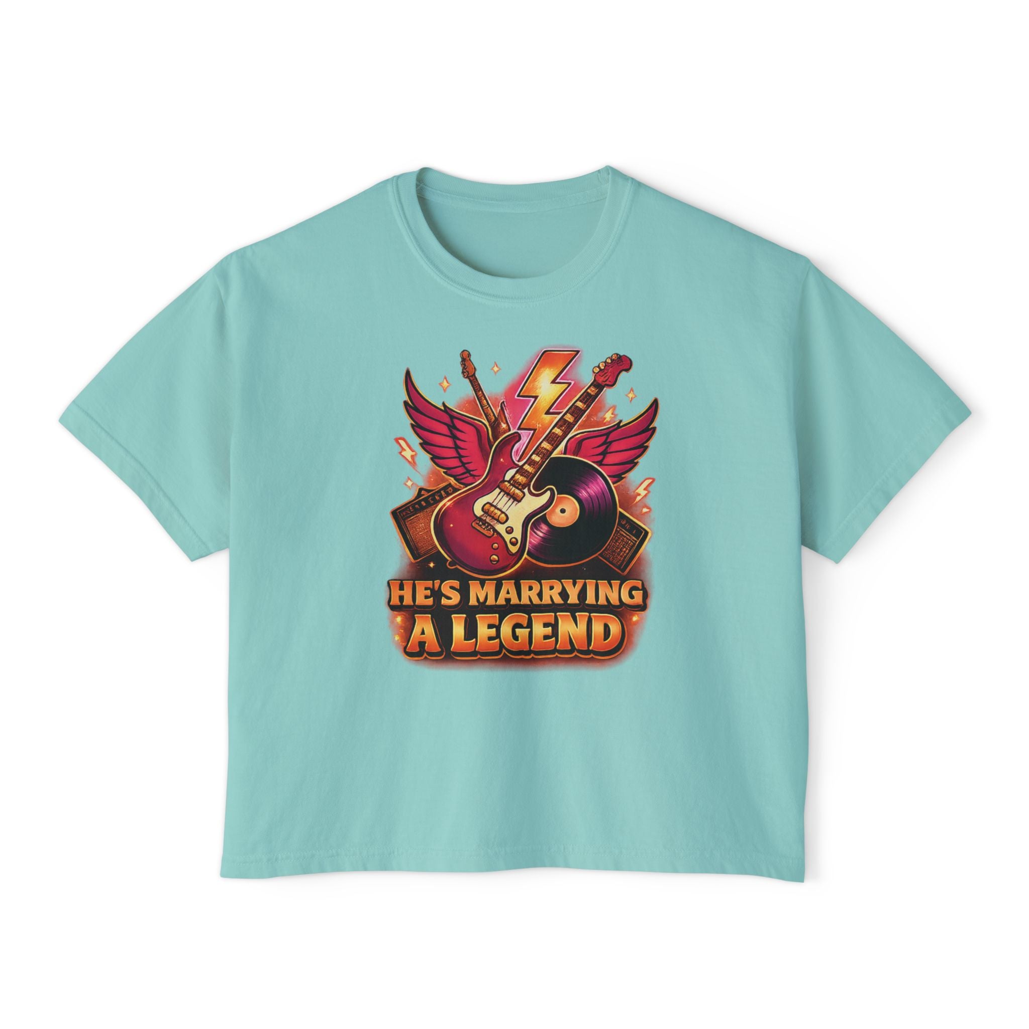 "He's Marrying a Legend" Rock Boxy Tee - by Suck it Sandwich -