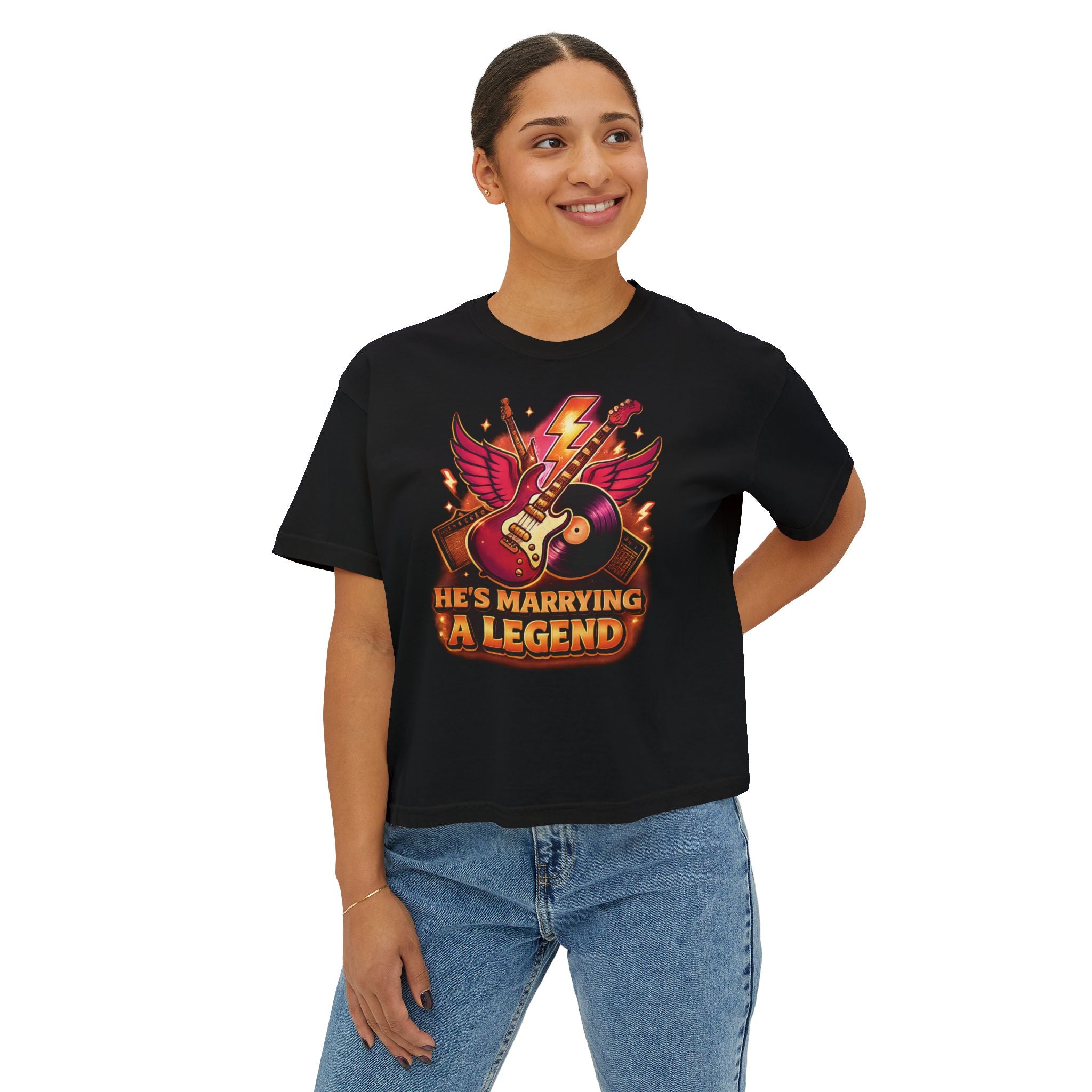 "He's Marrying a Legend" Rock Boxy Tee - by Suck it Sandwich -
