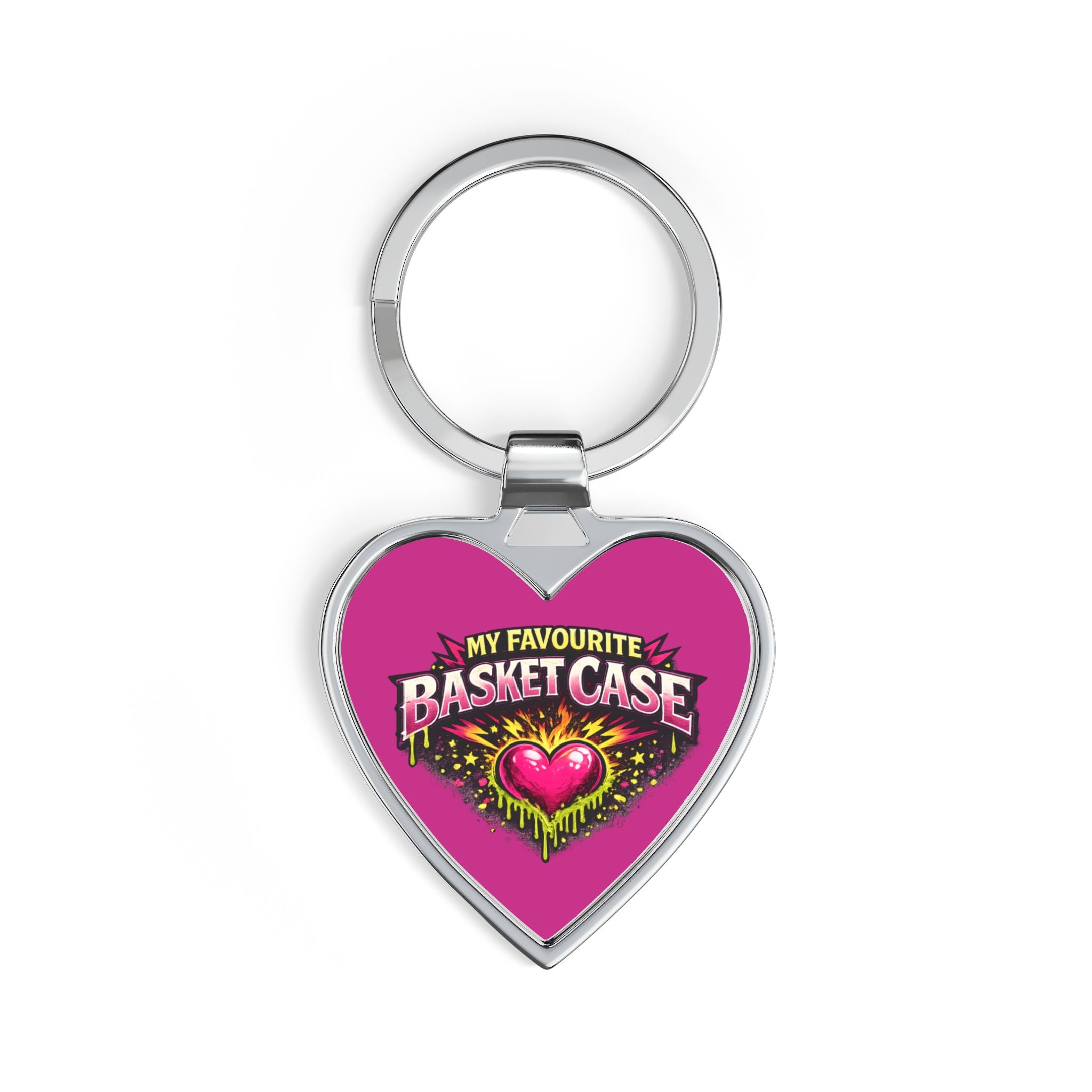 'My Favourite Basket Case'  Rock Heart Keyring - By Suck it Sandwich